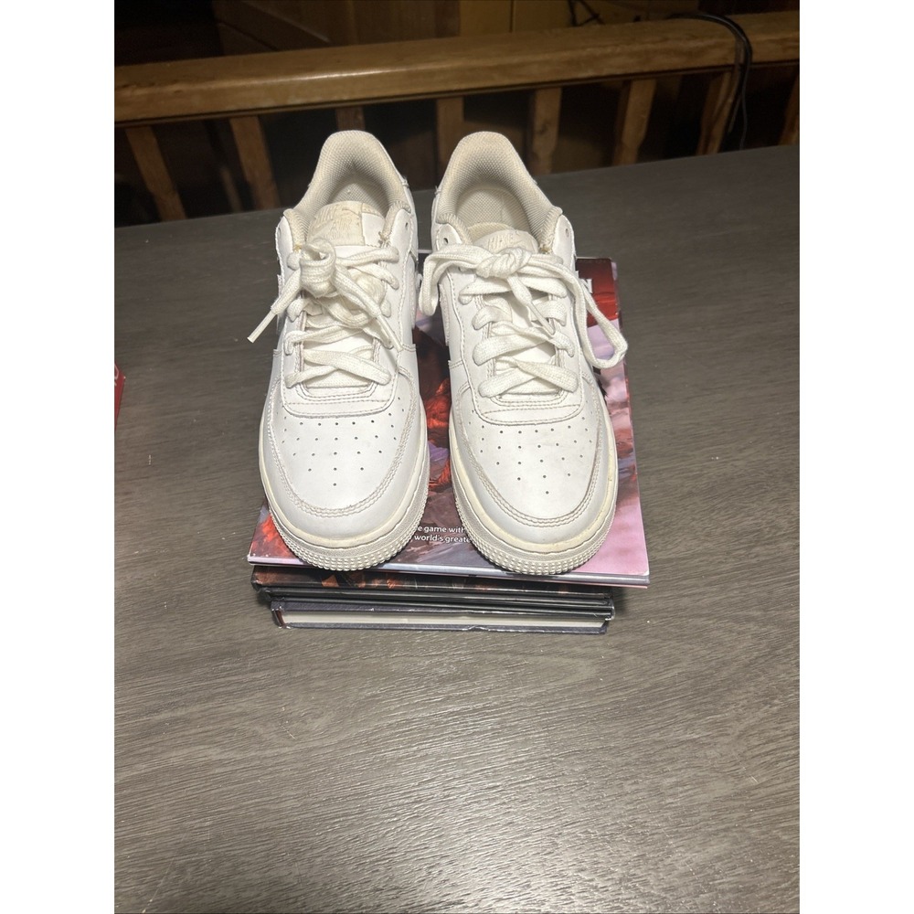 Nike White On White Air Force Ones Size 6 Youth Excellent Condition Very Clean